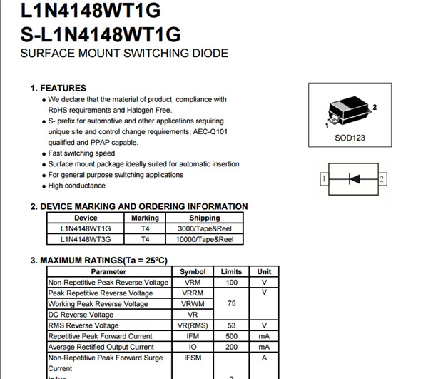 開關(guān)二極管Switching Diodes